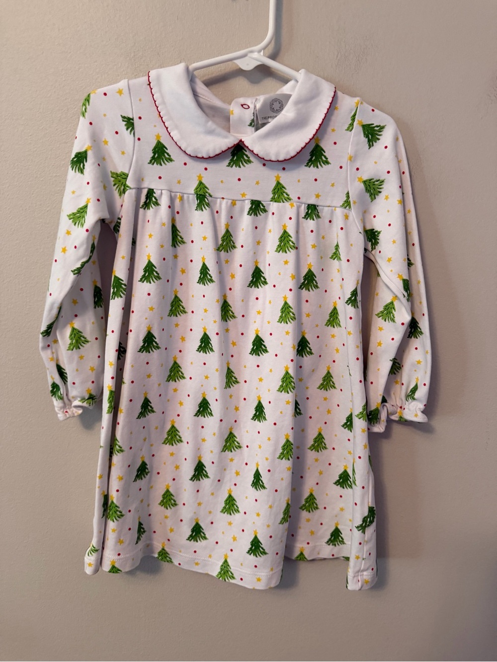 The Proper Peony White Christmas Tree-Print Dress